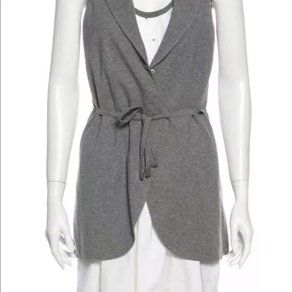 Brunello Cucinelli Women's Size Large White Gray Shirt Dress Knit Sweater Dress - Picture 5 of 6